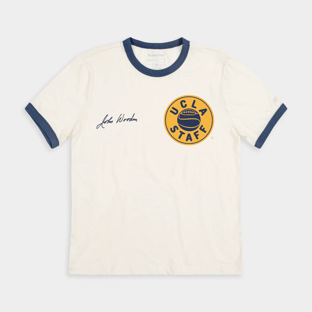 UCLA Basketball Staff John Wooden Ringer Tee