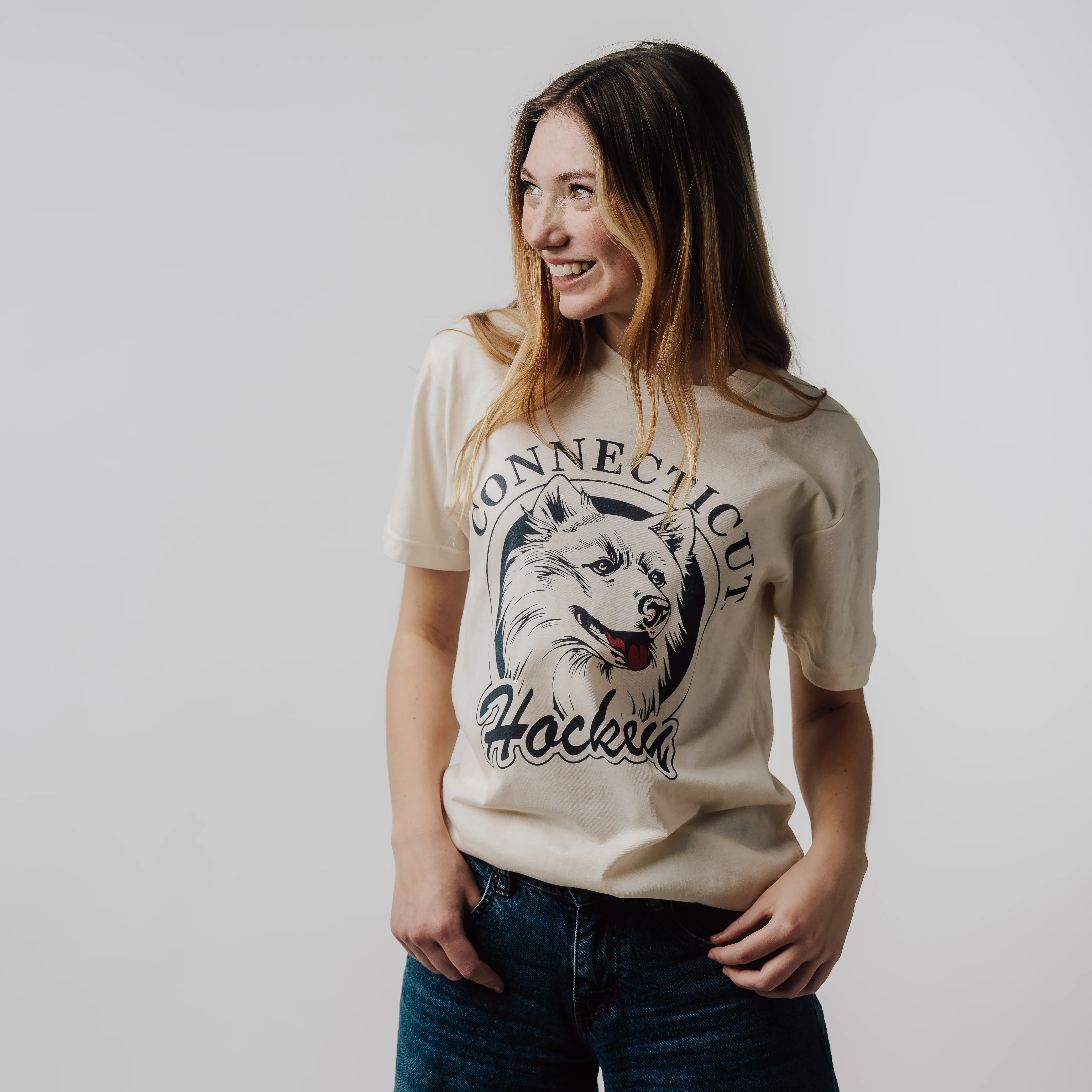 UConn Huskies Connecticut Hockey Retro Tee - Image 2