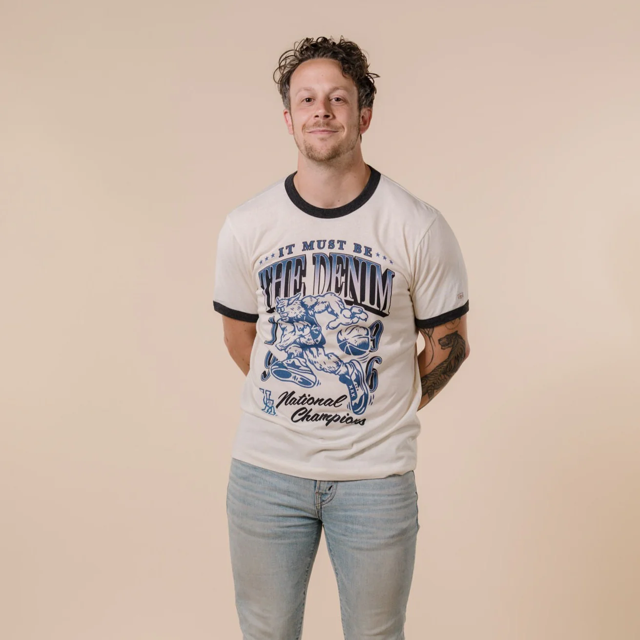 UK Basketball 1996 "It Must Be The Denim" Champs Ringer Tee - Image 2