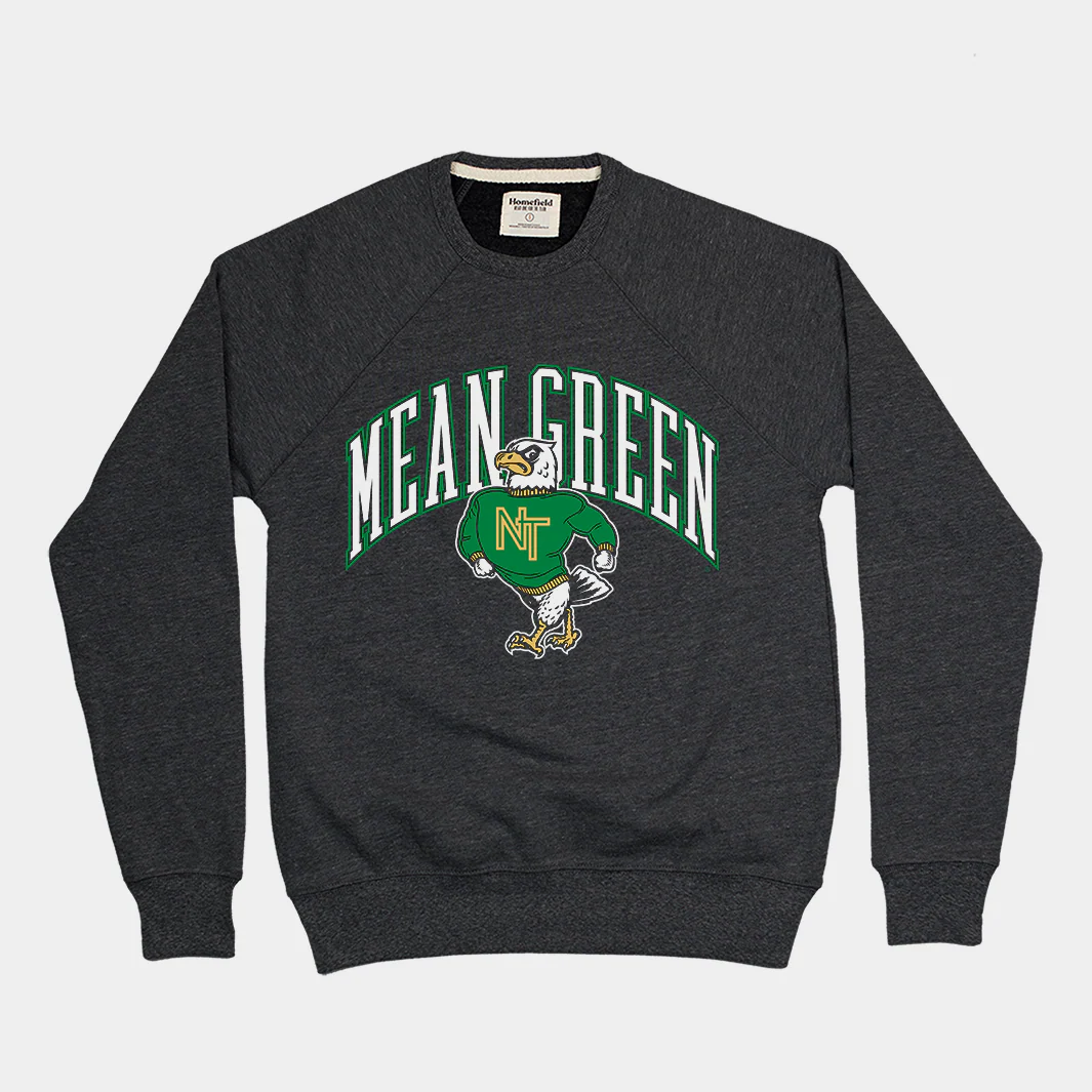 UNT Mean Green Scrappy the Eagle Crewneck