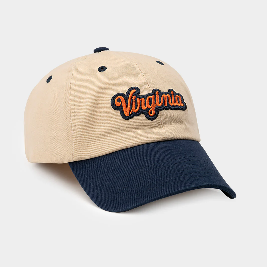 UVA Cavaliers Retro "Virginia" Script Two-Tone Dad Hat - Image 2