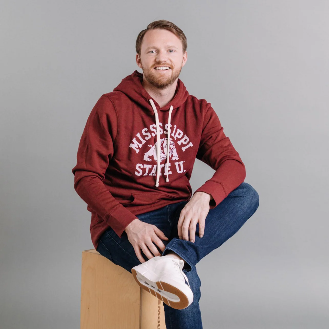 1980's Maroon Mississippi State Hoodie - Image 2