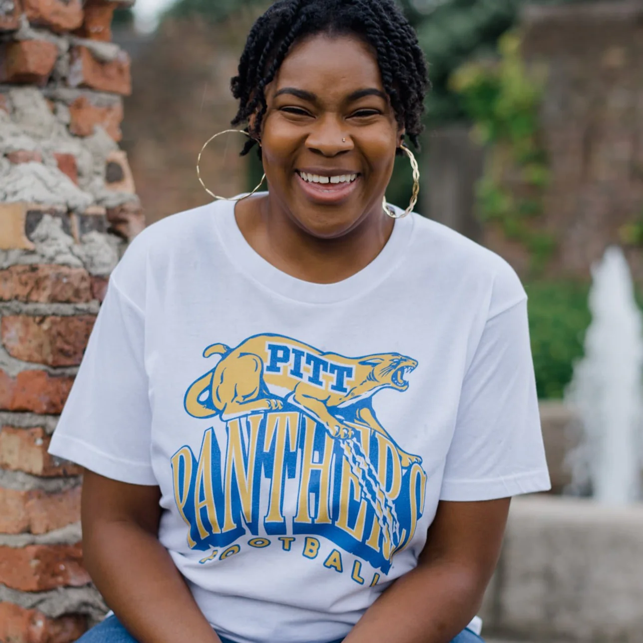 Vintage Pitt Panthers Football Logo Tee - Image 2