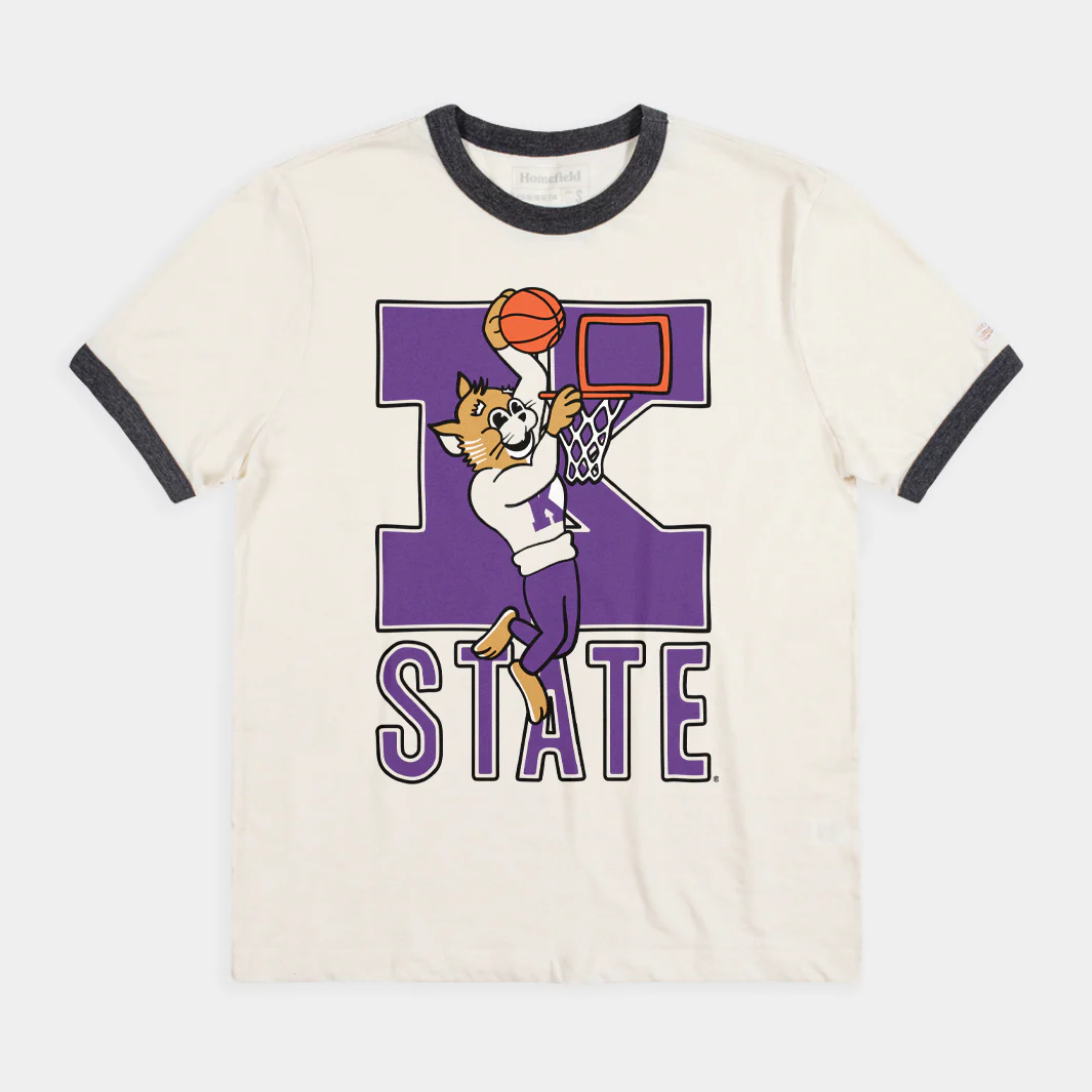 Vintage Slam Dunk Willie Wildcat K-State Ringer Tee