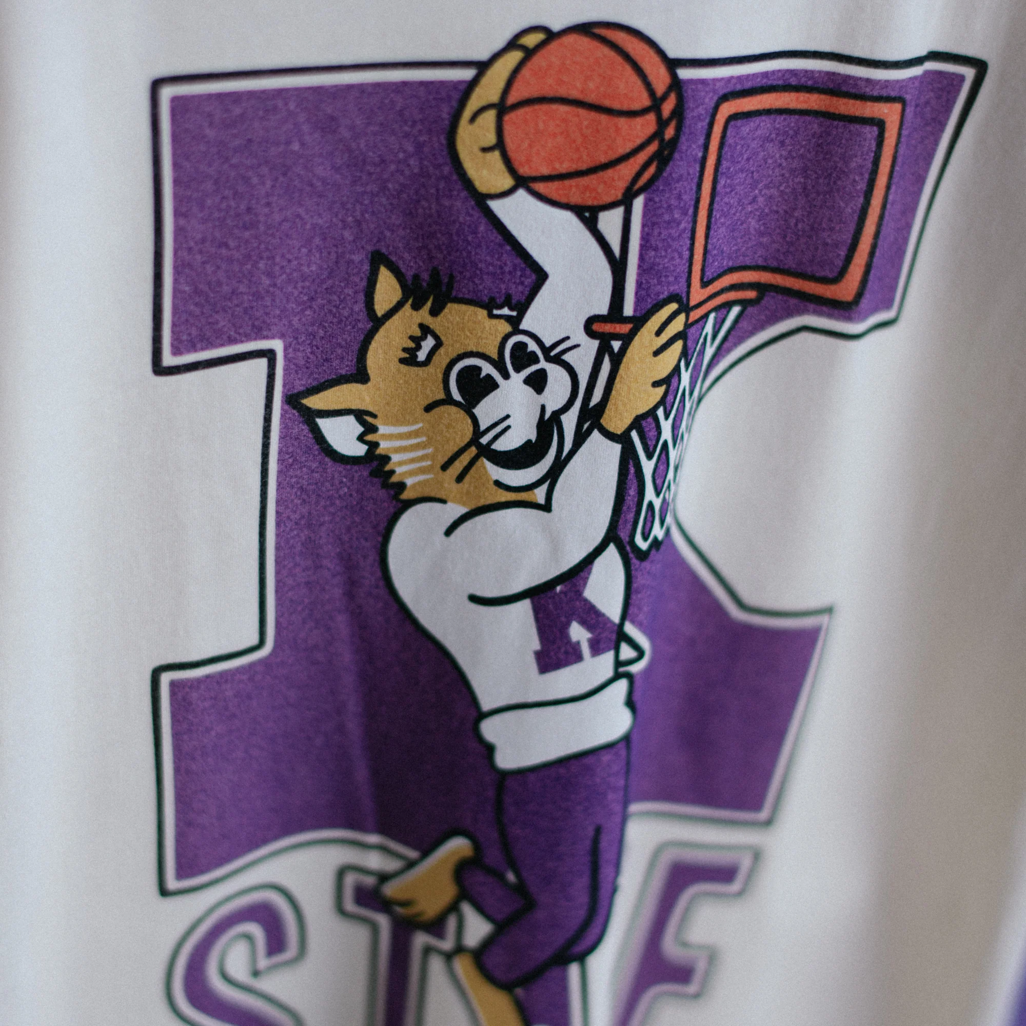 Vintage Slam Dunk Willie Wildcat K-State Ringer Tee - Image 2
