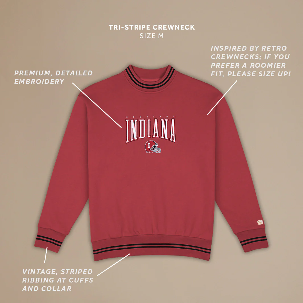 Georgia Tech Football Embroidered Tri-Stripe Crewneck - Image 3
