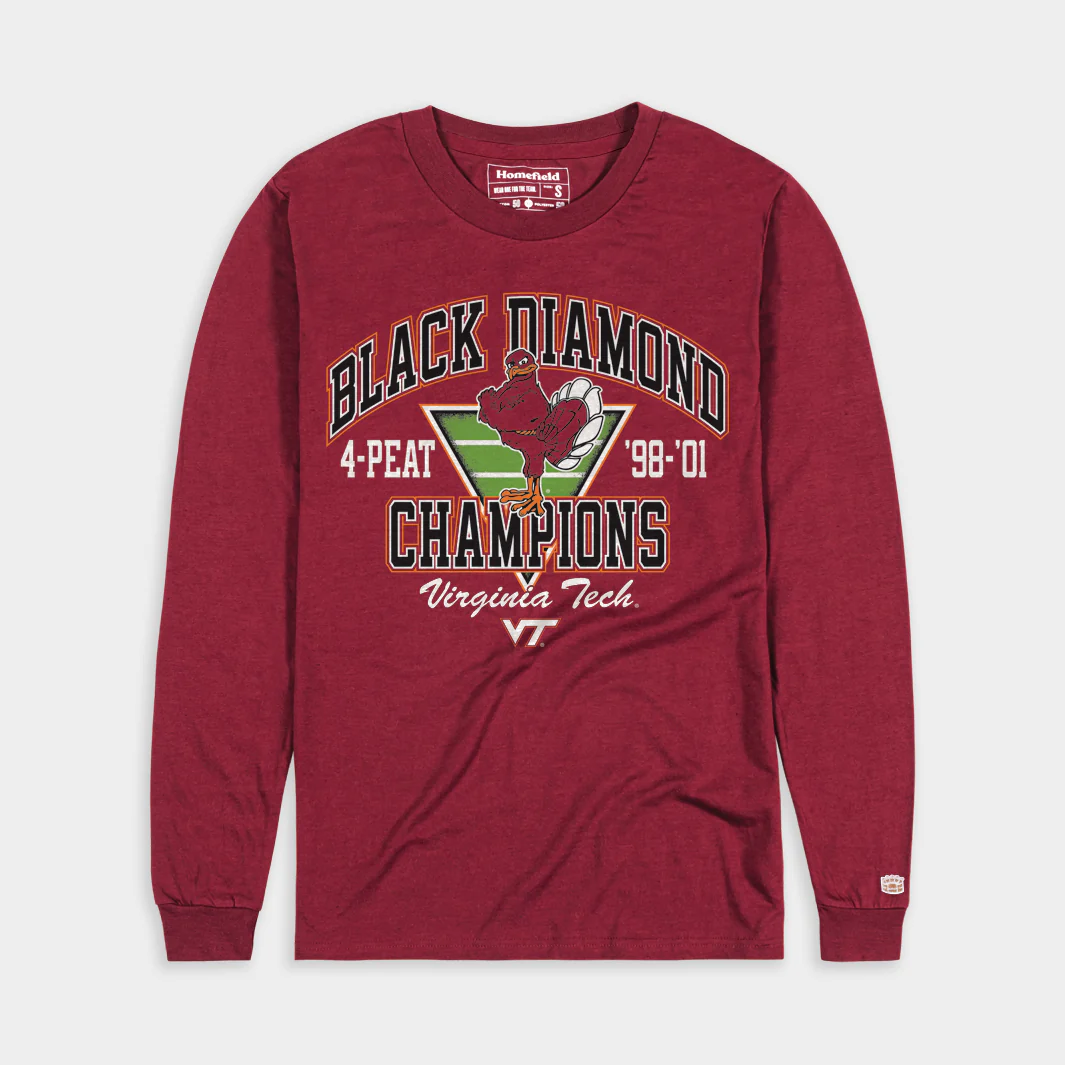Virginia Tech Football Black Diamond Champs Long Sleeve
