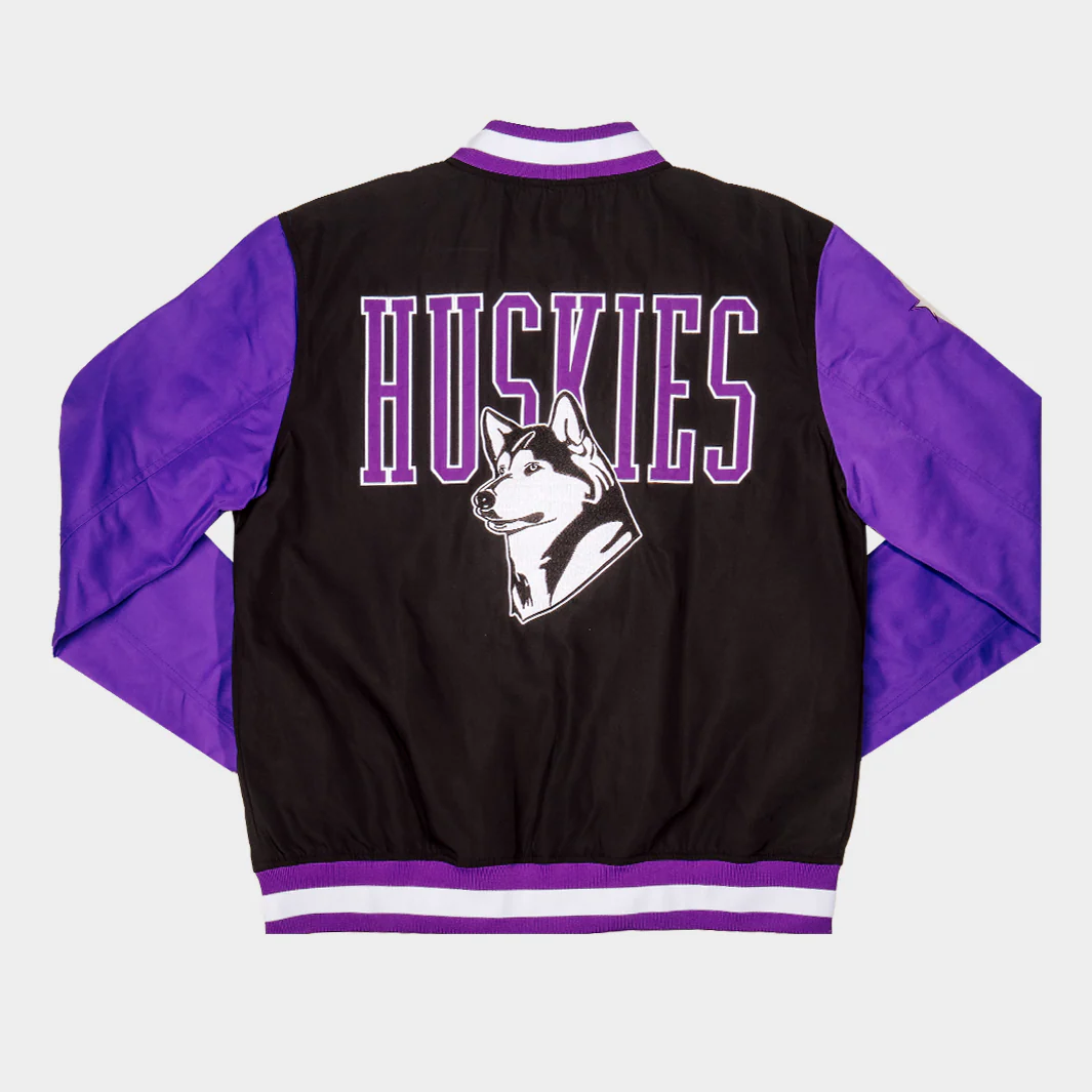 Washington Huskies "Bow Down" Two-Tone Bomber Jacket - Image 2