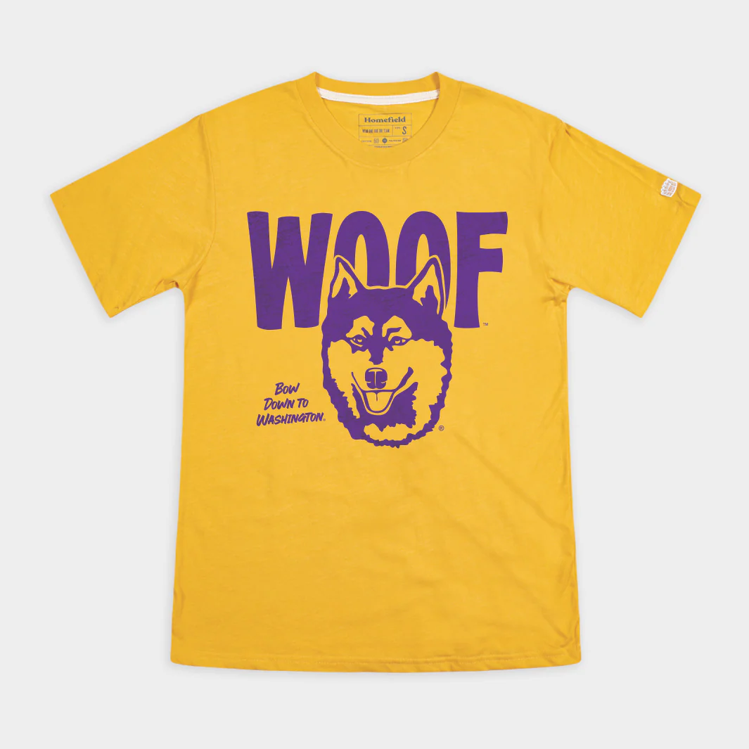 Washington Huskies "Woof" Bow Down Retro Tee