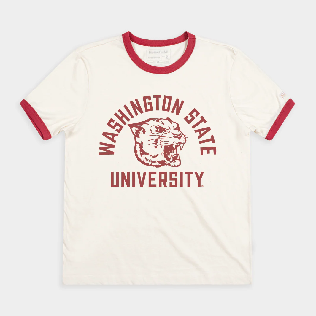 Washington State Retro Cougar Ringer Tee
