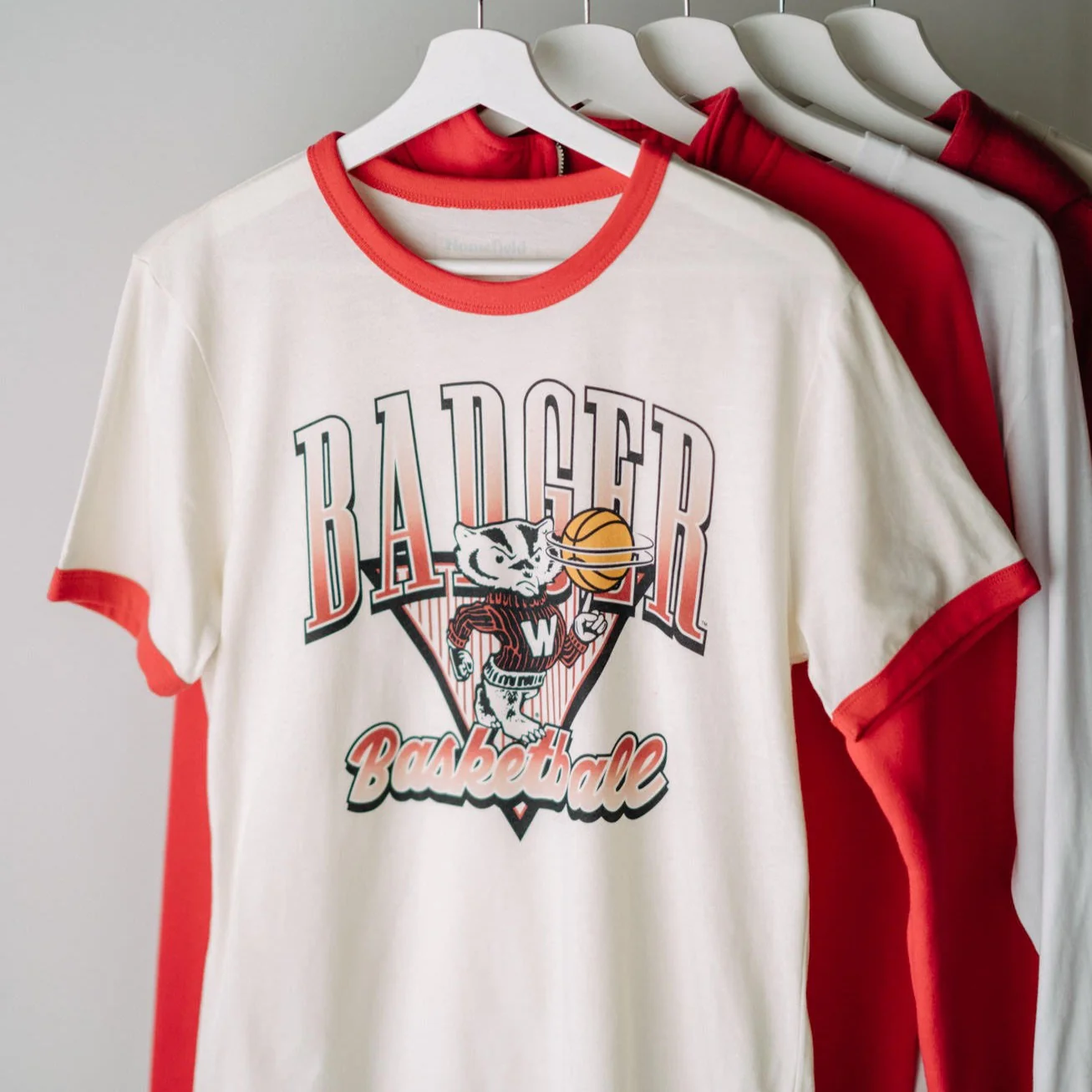 Wisconsin Badger Basketball Ringer Tee - Image 2
