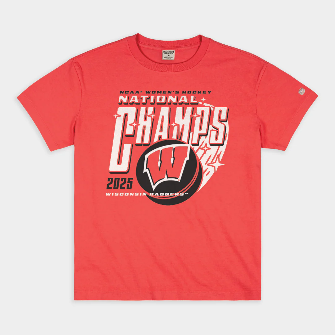 Wisconsin Women's Hockey 2025 National Champs Heavyweight Tee